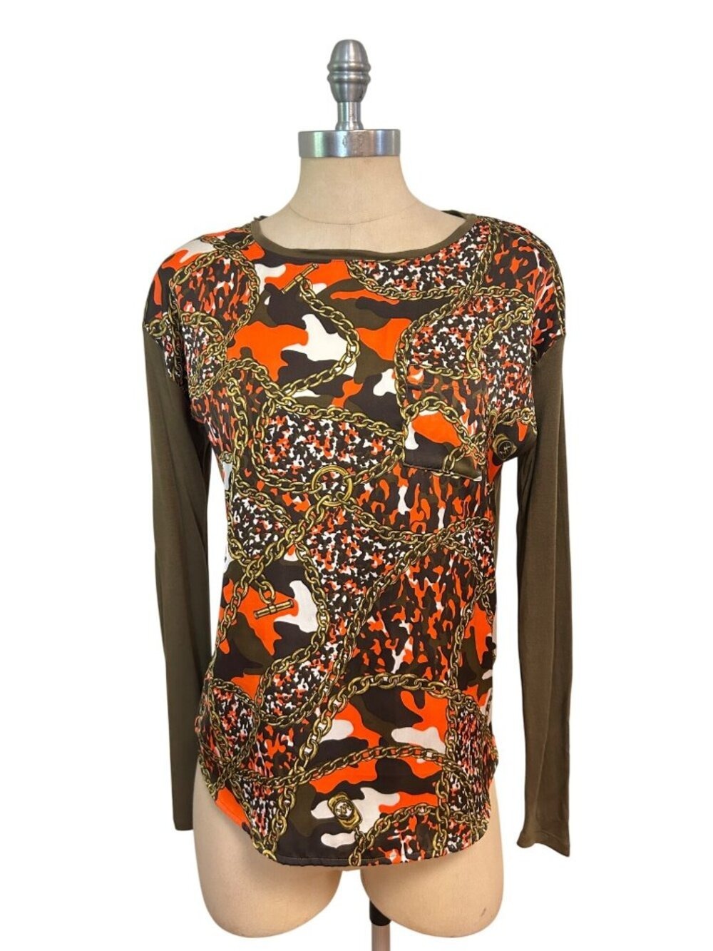 Michael Kors XS Long Sleeve Shirt Chain Print size XS